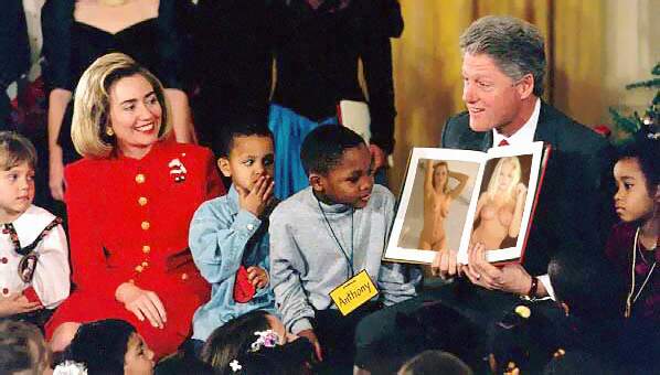 Bill Clinton zeigt Kindern ein Erotik-Magazin